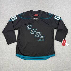 San Jose Barracuda Hockey Jersey Mens Large Black AHL Fireball #66 Cuda Logo CCM